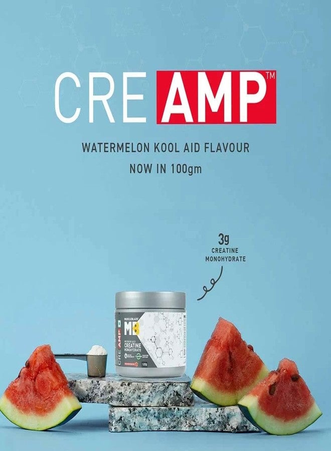 MuscleBlaze Micronised Creatine Monohydrate CreAMP Powder, Watermelon Kool Aid (30 Servings, 120g) | Trustified Certified Creatine - Image 2