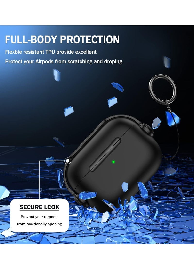 Generic - Compatible with AirPods Pro 2 Case Cover for Women Men 2023 2022, Unique Musician Headset Design Case Compatible for Airpods Pro 2nd Generation 2023 2022 and Airpods Pro 1st 2019 with Keychain Black - Image 1