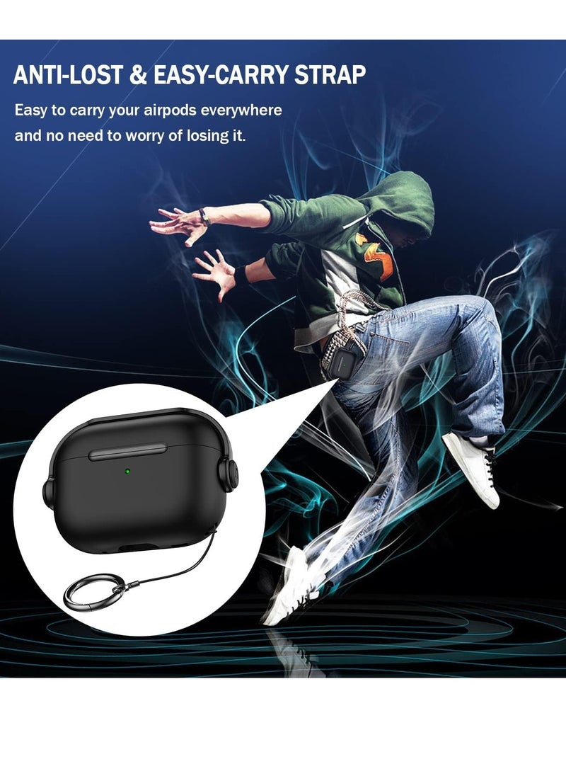 Generic - Compatible with AirPods Pro 2 Case Cover for Women Men 2023 2022, Unique Musician Headset Design Case Compatible for Airpods Pro 2nd Generation 2023 2022 and Airpods Pro 1st 2019 with Keychain Black - Image 1