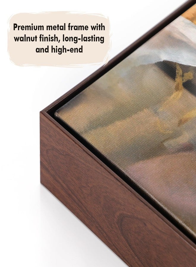 FOLKOR Canvas Floater Frame for 18x24 Oil Paintings, DIY Metal Canvas Floating Frame with 1.5 Inch Deep for Art Prints Artwork Landscape Portrait Living Room Wall Decor (Walnut) - Image 5