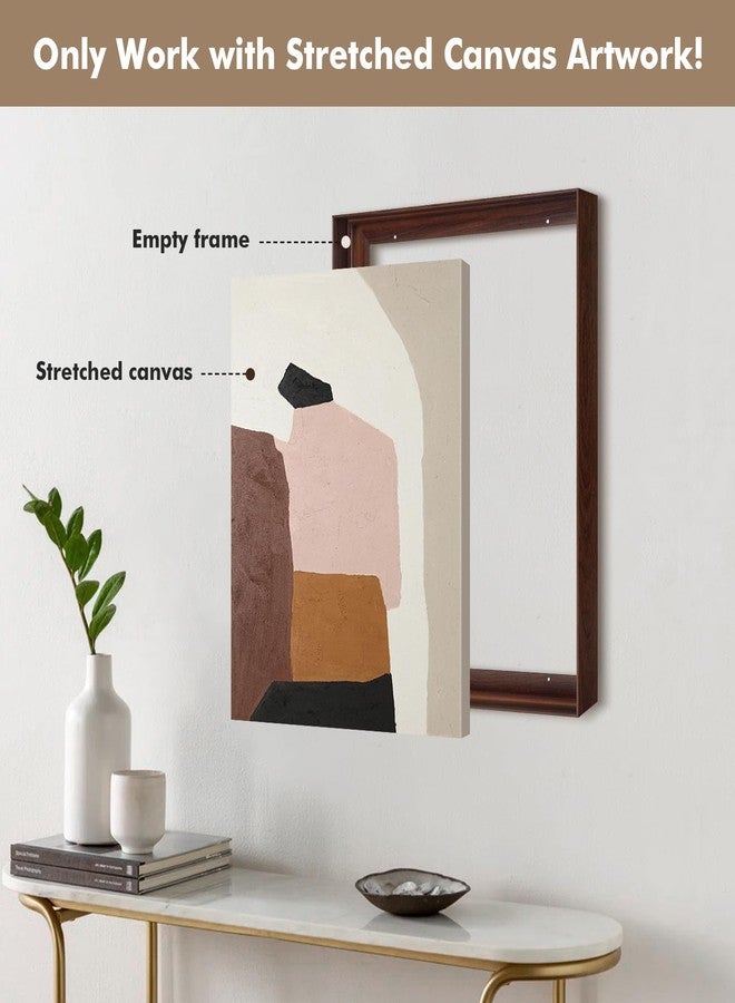 FOLKOR Canvas Floater Frame for 18x24 Oil Paintings, DIY Metal Canvas Floating Frame with 1.5 Inch Deep for Art Prints Artwork Landscape Portrait Living Room Wall Decor (Walnut) - Image 4