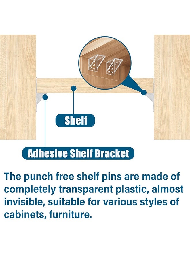 2-Pack Heavy-Duty Adhesive Shelf Brackets, Large Size Double Row No-Drill Wall Mount Shelf Support Pegs, Multipurpose Holders for Kitchen Cabinets, Bookshelves & Closets - Image 3