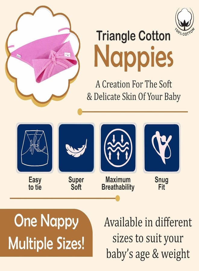 Bumsies Triangle Nappy For Babies, Reusable, Washable Soft Muslin Cotton Nappy/Langot for New Born Baby | Gentle on Baby Skin | Helps in Potty Training | 1-3 months | Pack of 10 | Printed - Image 5