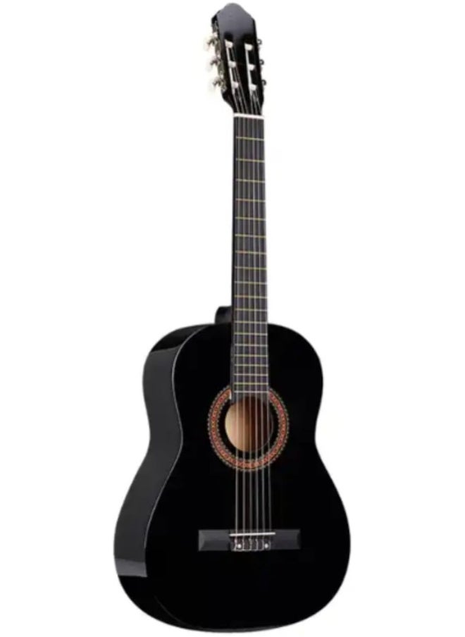 Megarya MegArya 34” Classical Guitar with Nylon Strings Acoustic Guitar with Truss Rod for Beginner (Black)  - Image 1