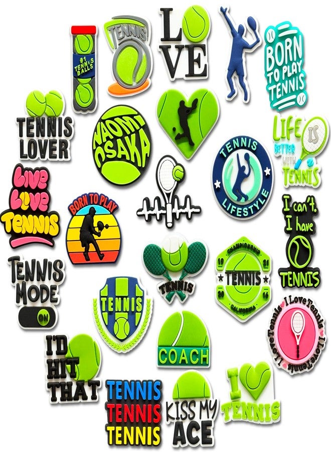 Hedbitoyo 24Pcs Tennis Shoe Charms for Croc Clogs Sandals, Tennis Shoe Decorations, Small, Polyvinyl Chloride, No Gemstone - Image 1