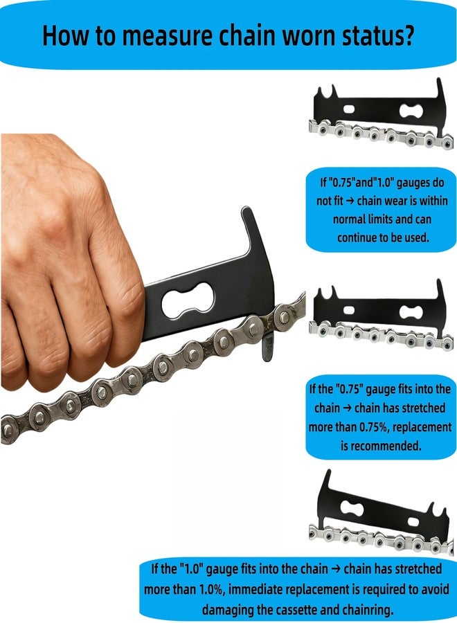 Chigadper Bike Chain Repair Tool Kit with Chain Breaker, Multi-Function Master Link Pliers & Wear Checker for 7-11 Speed and Single Speed Bicycles - Image 4