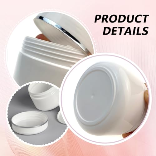 ericotry 6pcs 250g/8oz White Plastic Jars Empty Cosmetic Jars Refillable Round Containers with Dome Lid for Cosmetic Lotion Cream - Image 5