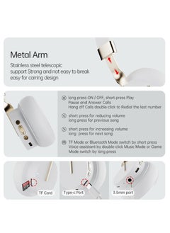 P3 Wireless Bluetooth 5.0 Headphones, HD Stereo Sound Over Ear Headphones with Built-In Microphones, Deep Bass, 60 Hours Playtime, Fast Charge Foldable Headphones for PC/Home (White) - pzsku/ZF8BF99A4107FDA8DAC18Z/45/_/1701157025/e6eee6e0-94f1-4b68-8e25-5b2ce8cdd210