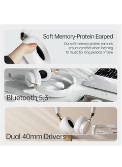 P3 Wireless Bluetooth 5.0 Headphones, HD Stereo Sound Over Ear Headphones with Built-In Microphones, Deep Bass, 60 Hours Playtime, Fast Charge Foldable Headphones for PC/Home (White) - pzsku/ZF8BF99A4107FDA8DAC18Z/45/_/1701157025/f023edbc-5bb2-4e2e-9684-c4e72a754bf4