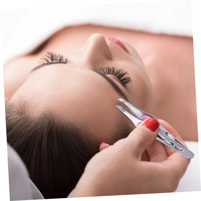 Essential Eyebrow Tool Set 4pc Stainless Steel Tweezer Clamp For Shaping - Image 4