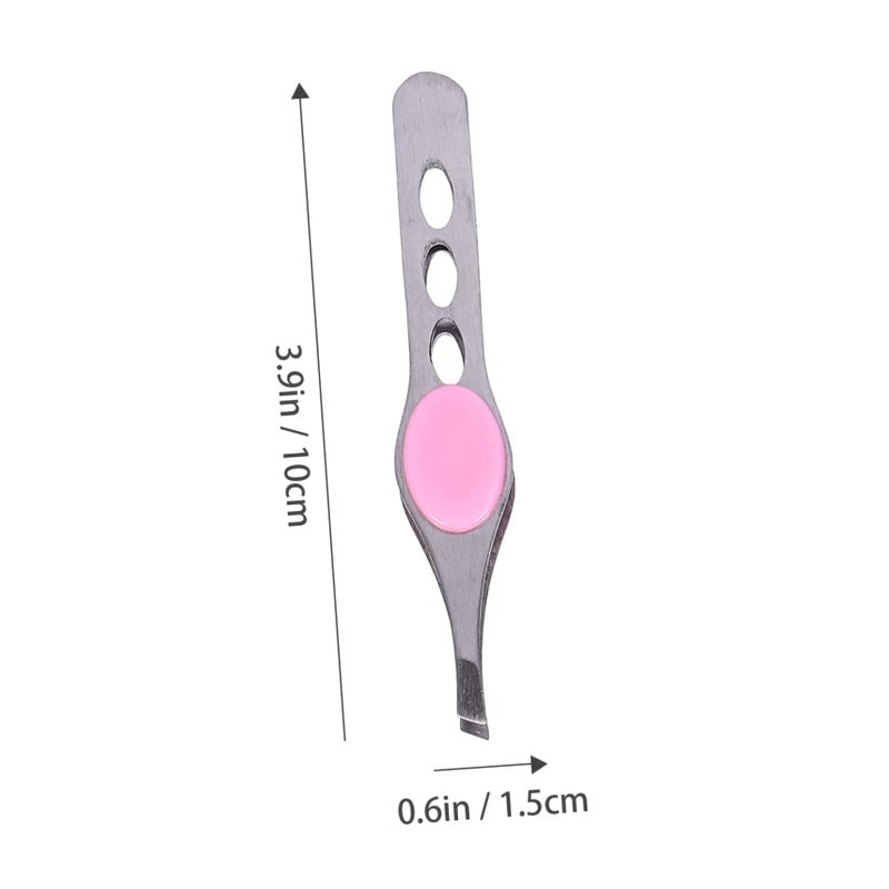 Essential Eyebrow Tool Set 4pc Stainless Steel Tweezer Clamp For Shaping - Image 3