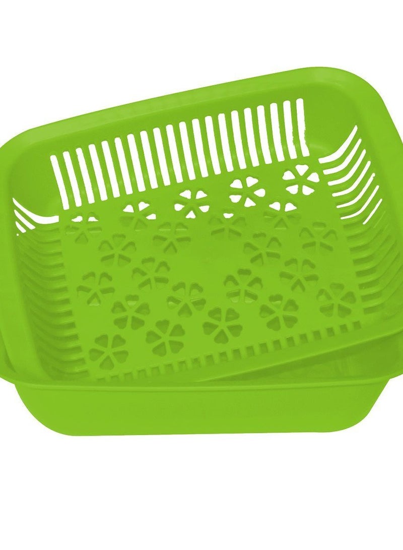GAB Plastic GAB Plastic, Rectangular Colander, Kitchen Drain Colander, Food Strainer, Kitchen and Cooking Accessory,  Cleaning, Washing and Draining Fruits and Vegetables, Made from BPA-free Plastic  - Image 1