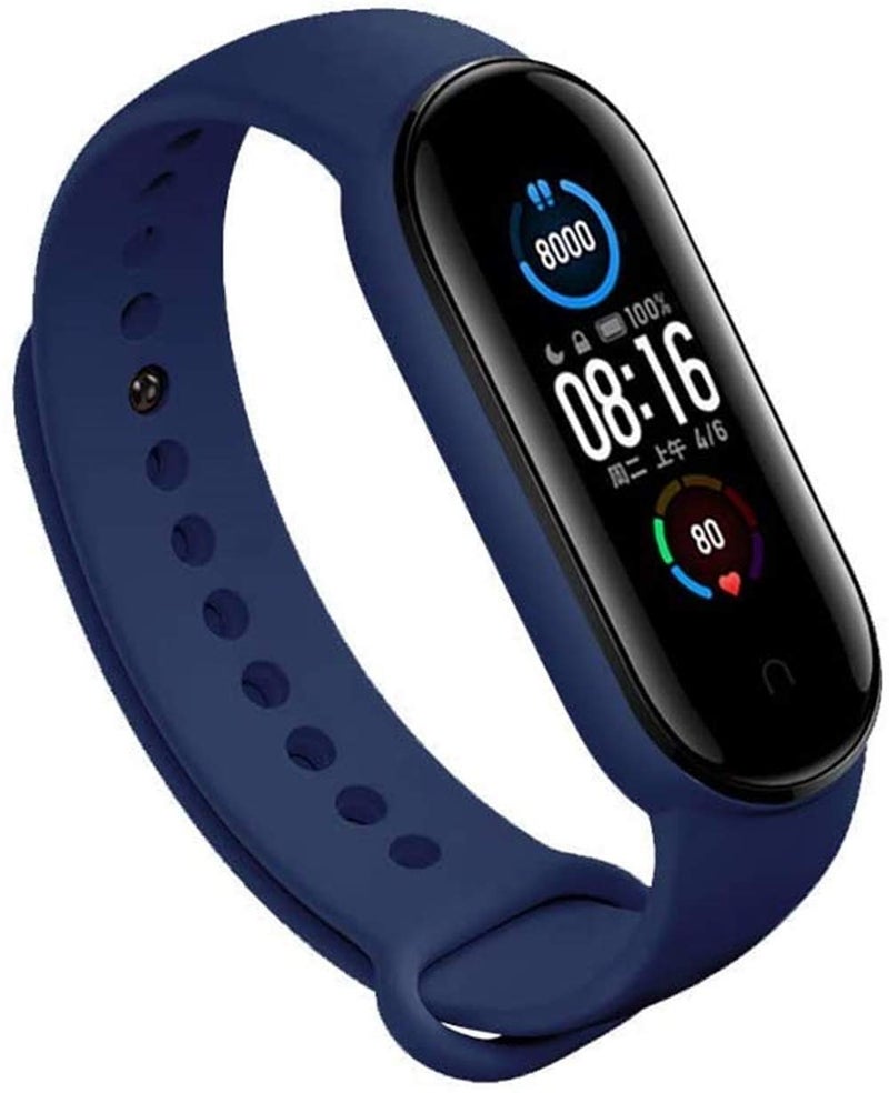 INEFABLE Mi SmartWatch 5 and 6 Straps Original for Mi Watch M5 and M6 Strap Soft Silicone Adjustable Band Strap - Black-Blue-Red-White-Wine (Pack of 5) - Image 4