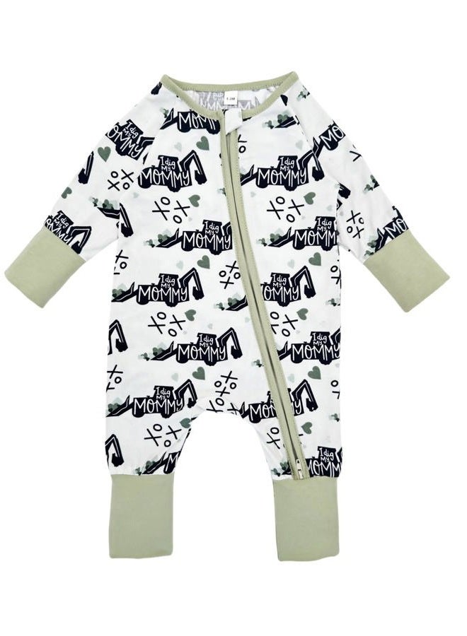 Bow Dream Infant Boys Girls Clothes Newborn Bamboo Rayon Baby girl Romper baby boy Bodysuit Jumpsuit Light Blue Craft Digger 1-3 Months - Image 2