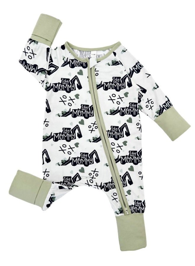 Bow Dream Infant Boys Girls Clothes Newborn Bamboo Rayon Baby girl Romper baby boy Bodysuit Jumpsuit Light Blue Craft Digger 1-3 Months - Image 3