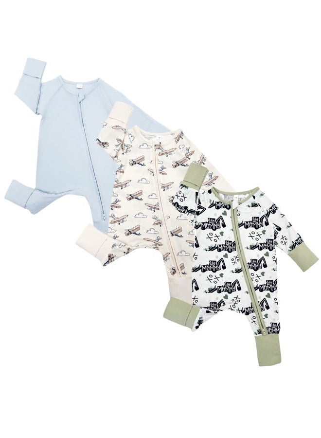 Bow Dream Infant Boys Girls Clothes Newborn Bamboo Rayon Baby girl Romper baby boy Bodysuit Jumpsuit Light Blue Craft Digger 1-3 Months - Image 1