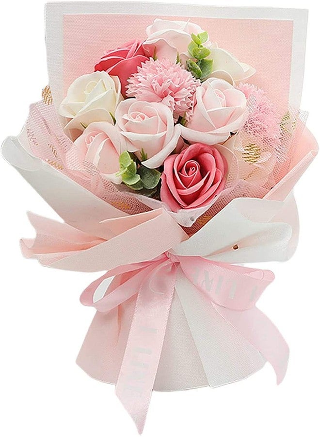 FRECI Artificial Soap Flower Bath Soap Rose Flower Scented Soap Bouquet for Mother Valentine's Day Party Wedding Decoration - Pink - Image 2