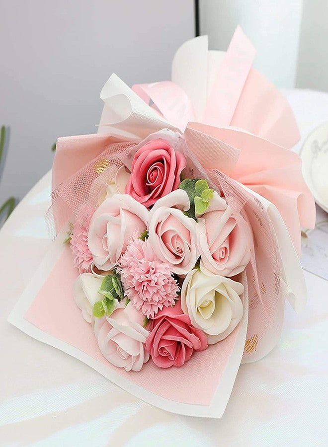 FRECI Artificial Soap Flower Bath Soap Rose Flower Scented Soap Bouquet for Mother Valentine's Day Party Wedding Decoration - Pink - Image 3