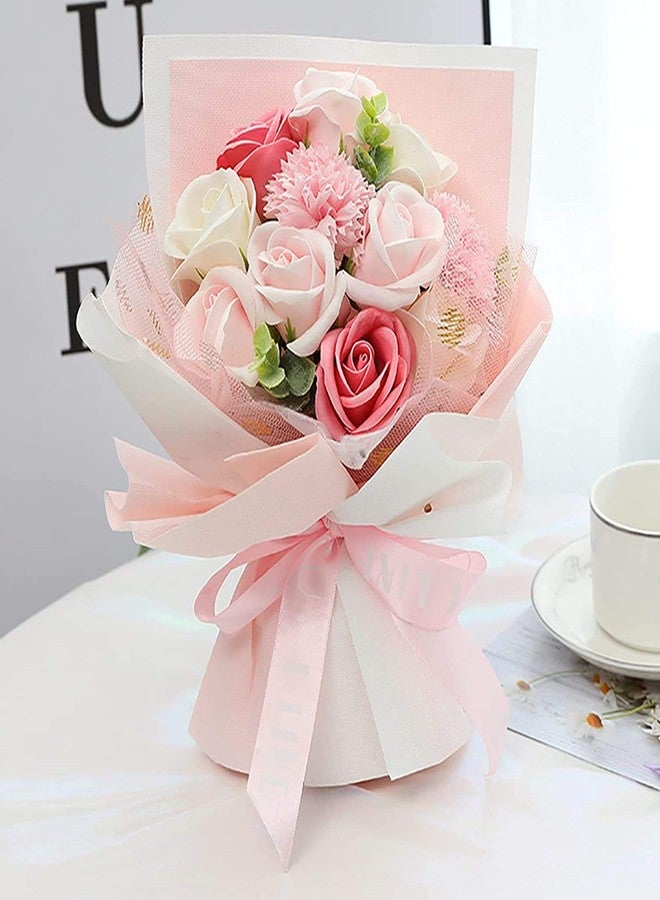 FRECI Artificial Soap Flower Bath Soap Rose Flower Scented Soap Bouquet for Mother Valentine's Day Party Wedding Decoration - Pink - Image 5