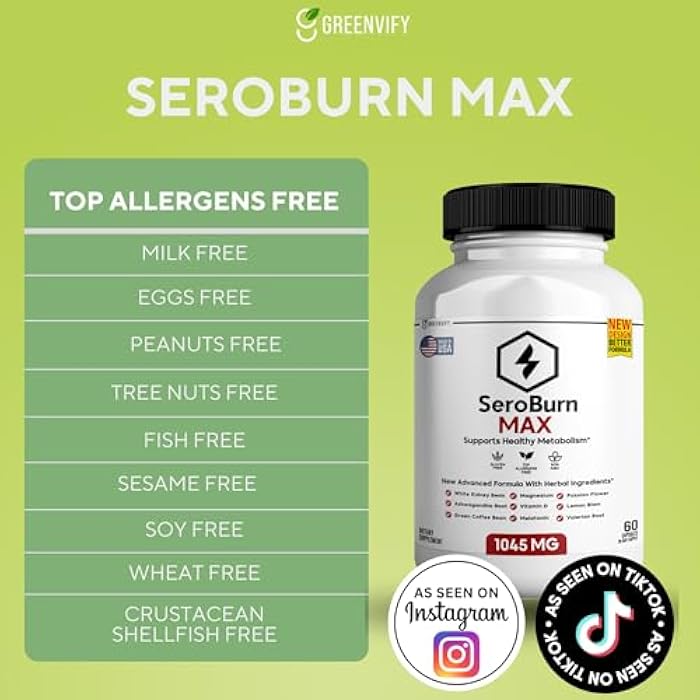 GREENVIFY SeroBurn Max Powerful Formula Anabolic Recovery, Vitamin D Natural Sleep Aid with Magnesium, Ashwaganda - 60 Capsules (1) - Image 3