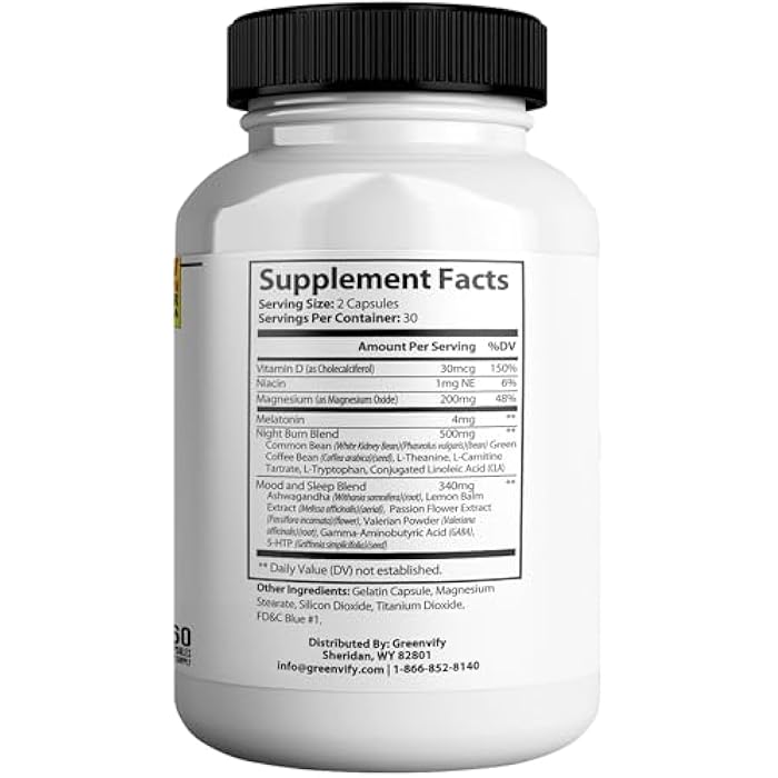 GREENVIFY SeroBurn Max Powerful Formula Anabolic Recovery, Vitamin D Natural Sleep Aid with Magnesium, Ashwaganda - 60 Capsules (1) - Image 2