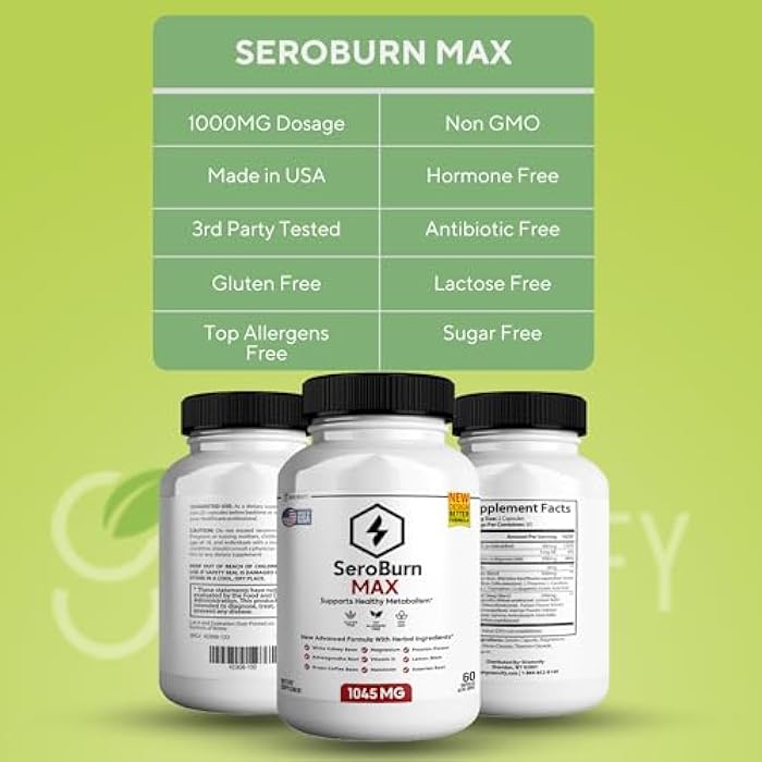 GREENVIFY SeroBurn Max Powerful Formula Anabolic Recovery, Vitamin D Natural Sleep Aid with Magnesium, Ashwaganda - 60 Capsules (1) - Image 4