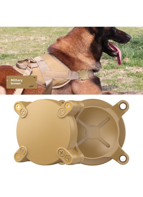 AirTag Protective Cover Waterproof IP68 For Apple Locator Anti-lost Shell PC Hard Shell Pet Dog Collar In Stock-Color:Army Brown-Applicable Model:AirTag