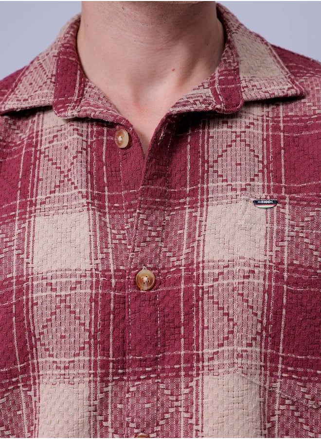 The Indian Garage Co Men Relaxed Fit Checkered Full Sleeves Cutaway Collar Casual Shirt  - Image 5