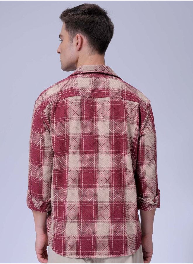 The Indian Garage Co Men Relaxed Fit Checkered Full Sleeves Cutaway Collar Casual Shirt  - Image 2