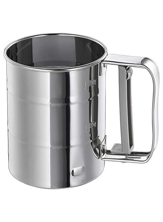 Krupasadhya Baking Stainless Steel Shaker Sieve Cup Manual Flour Sifter with Measuring Scale Mark for Flour Icing Sugar - Image 5