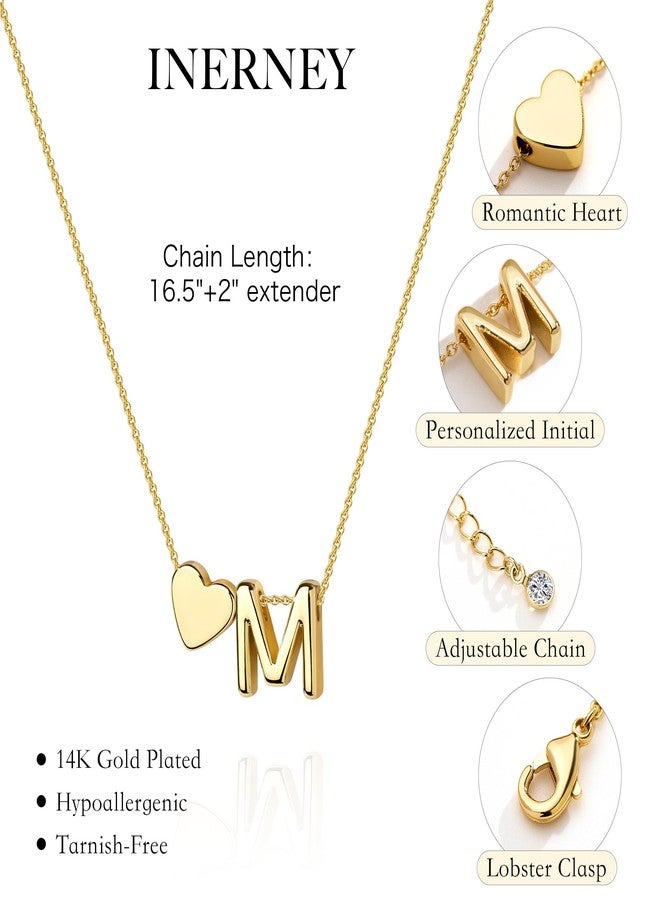 Inerney Gold Heart Initial Necklace for Women, Small, Brass, No Gemstone - Image 5