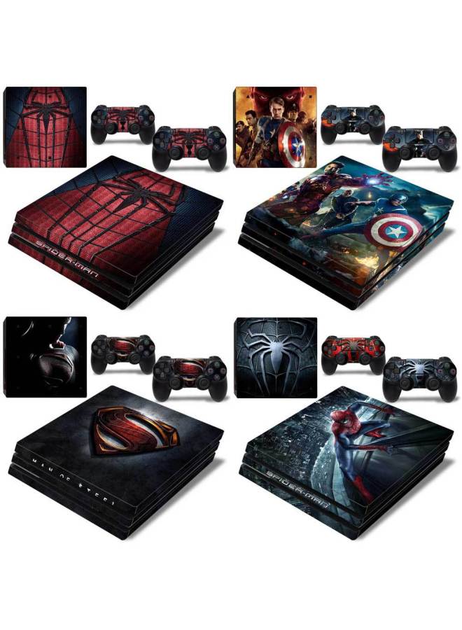 PS4 Pro Game Console Full Body Color Stickers Marvel Theme Stickers Easy To Sticker No Glue-Color:XY-P4Pro-0431