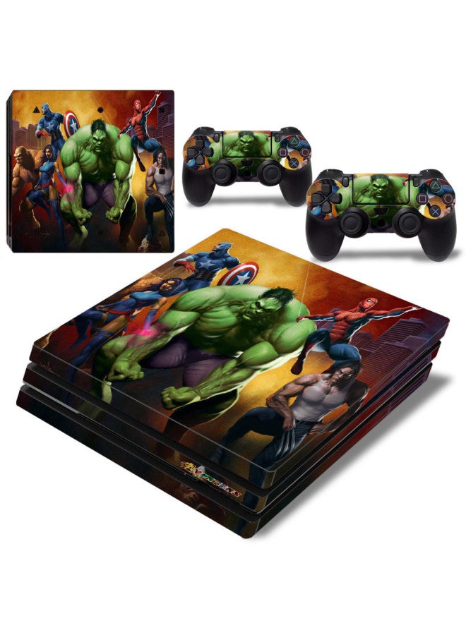 PS4 Pro Game Console Full Body Color Stickers Marvel Theme Stickers Easy To Sticker No Glue-Color:XY-P4Pro-0431