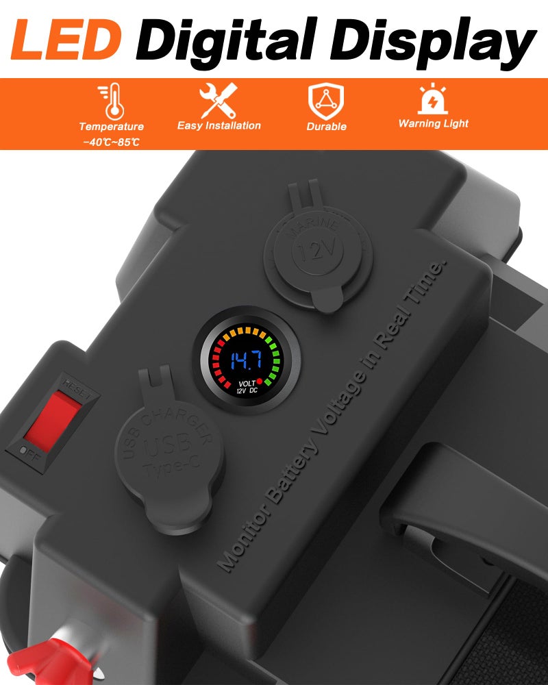 IZTOSS 12V-24V Universal LED Display Digital Voltmeter Measure Voltage 7-28V with Low Voltage Alarm Car Motorcycle Auto Truck - Image 2