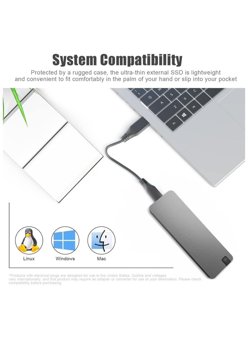 500GB Portable SSD External Hard Drives Solid State External Drives Computer Backup Drive USB 3.1 to Type C Support Data Storage Transfer for Windows XP PC Laptop and Mac - Image 5