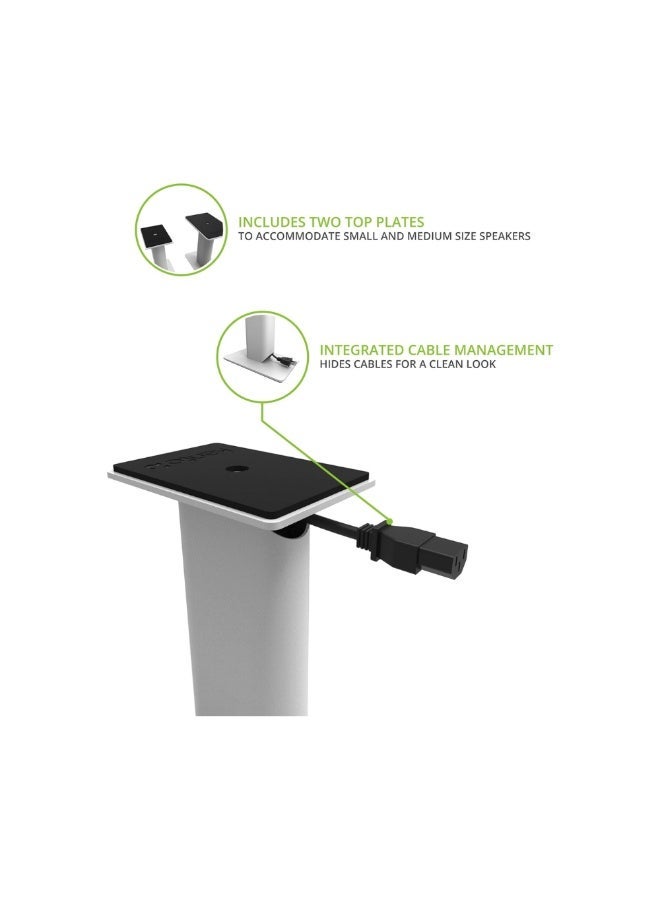 Kanto Audio SP9W 9" Universal Desktop Speaker Stands with Cable Management-White, Pair - Image 4
