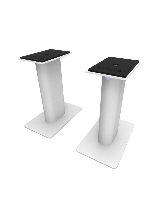 Kanto Audio SP9W 9" Universal Desktop Speaker Stands with Cable Management-White, Pair - Image 2