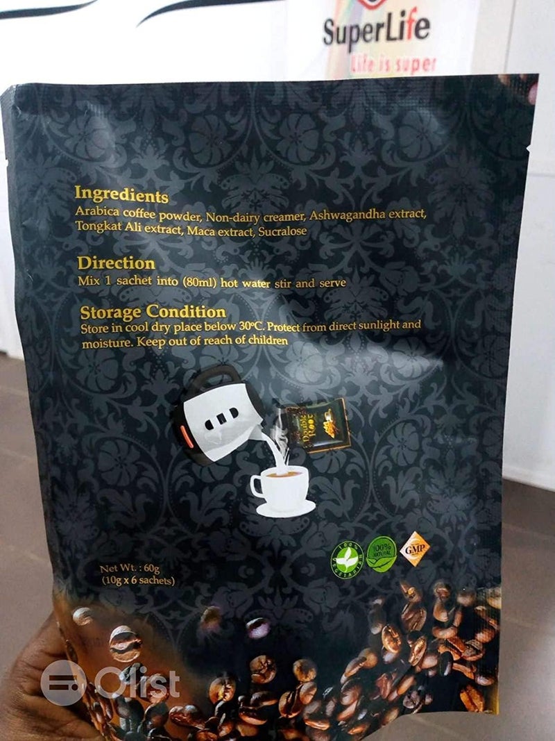 Superlife Double Root Coffee - 6 Sachets of 100% Arabica Instant Coffee - Image 3