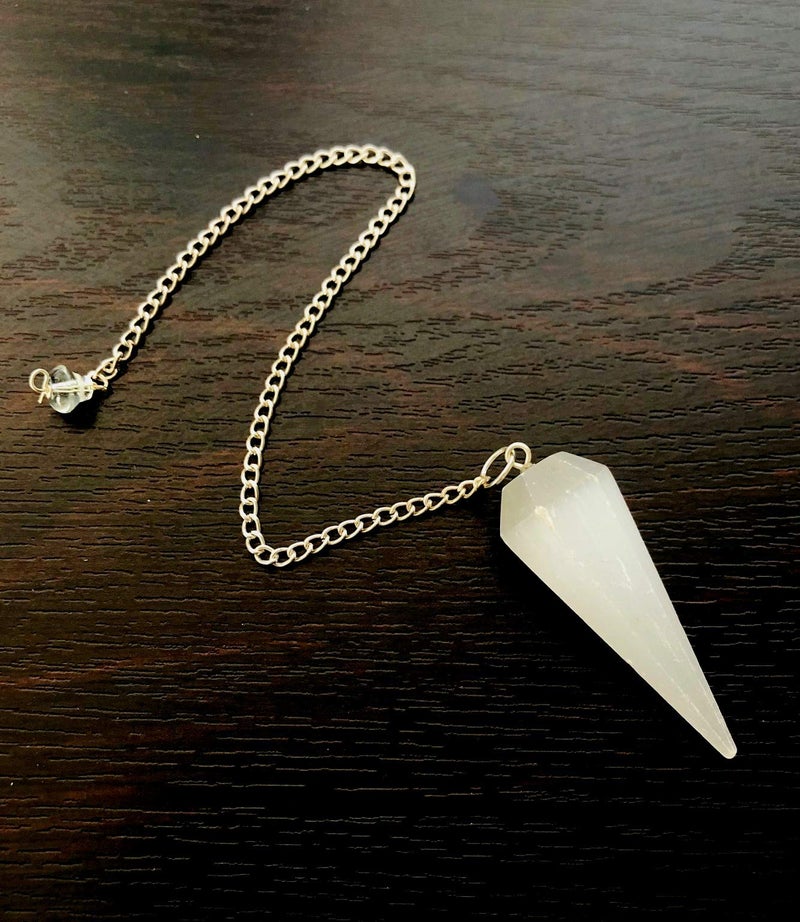 CRYSTALMIRACLE Powerful Selenite Dowser Healing Crystals, Metaphysical Divination Gemstone Pendulum Crystal Reiki Feng Shui, Meditation, Gift for Men Women - Image 5