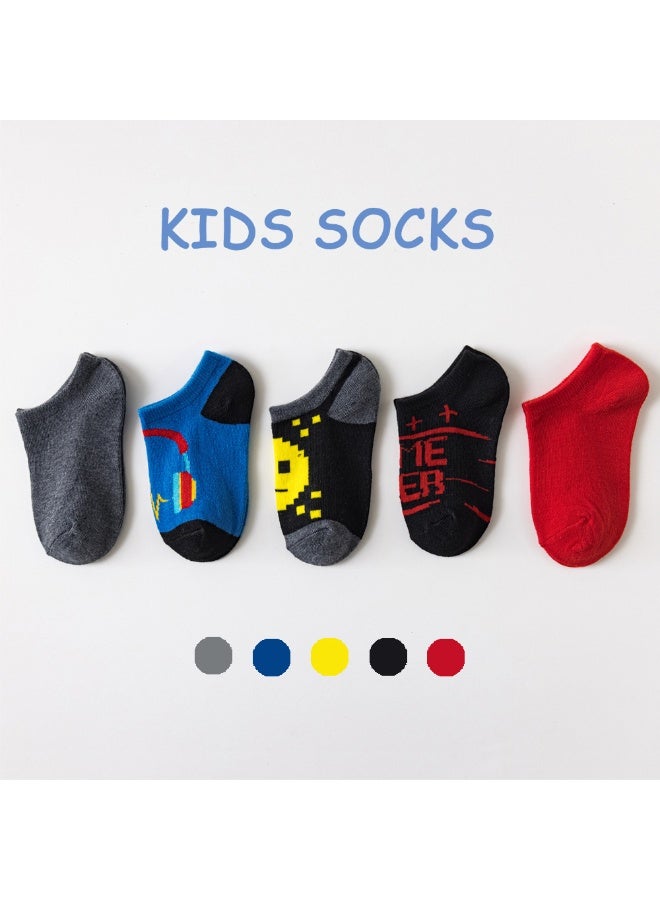 KUYING New Baby Breathable Mesh Boat Socks Invisible Short Style 5 Pair Set