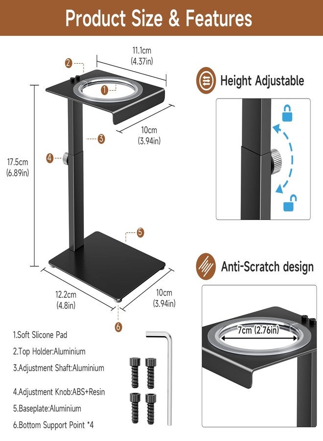 LOXSUN Portable Coffee Maker Stand,Adjustable-height Pour Over Dripper Stand with Base,Espresso Machine Holder for Home,Desk,Travel,Camping( Square/Black) - Image 3