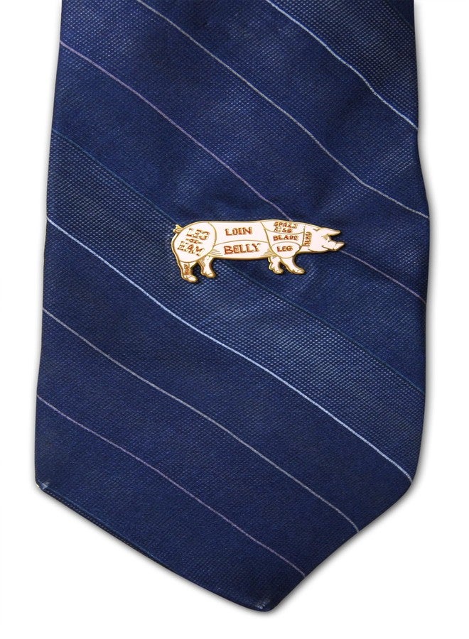 Novel Merk Butcher Pig Cuts Pork Diagram - Lapel Pin, Hat Pin & Tie Tack Set - with Clutch Back (3-Pig) - Image 5