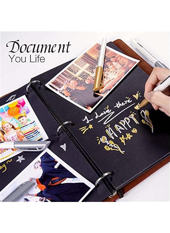 Metallic Markers Pens, Silver and Gold Paint Pens, Value Set of 12 Metallic Pens for Black Paper, Rock Painting, Card Making, DIY Photo Al, Wood,  Pumpkin, Scrapbook Supplies - Image 3