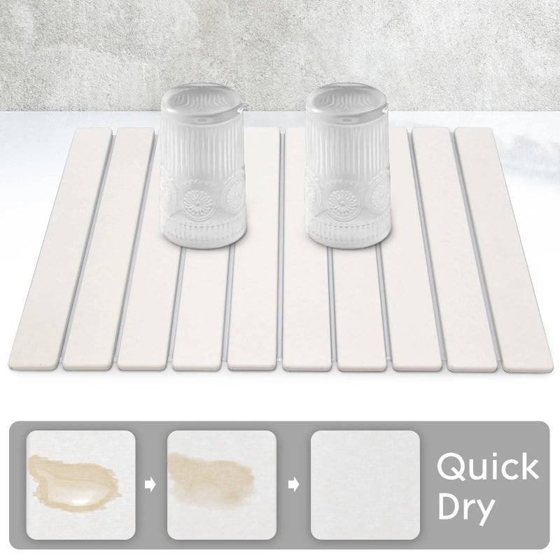 Y&D Foldable Diatomite Bath Mat - Fast Drying, Non-Slip, Eco-Friendly Stone Earth Mat for Kitchen, Bathroom & Shower - Quick Drying & Foldable Design - Image 3