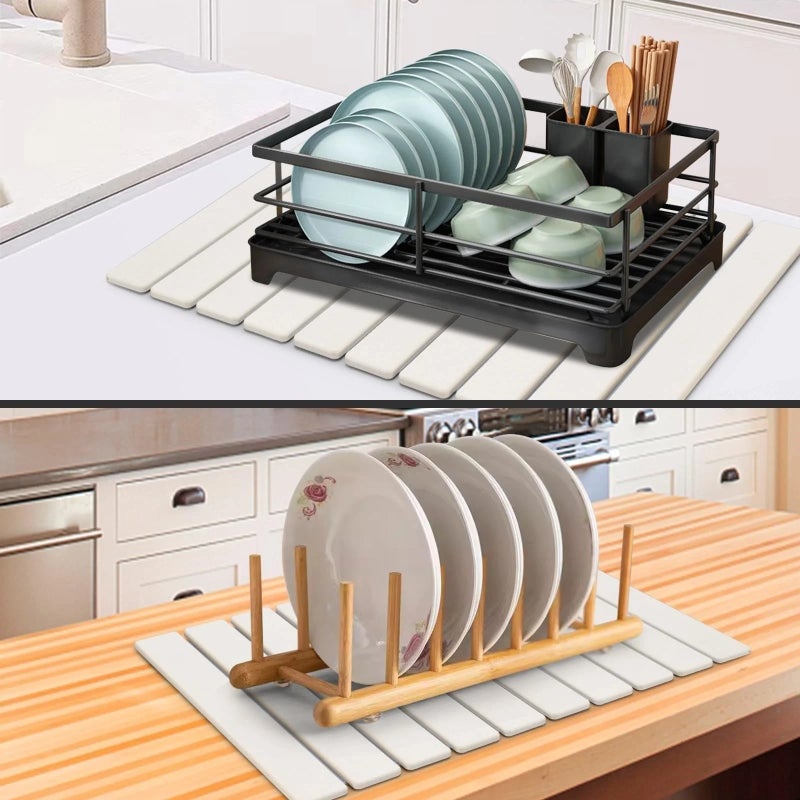 Y&D Foldable Diatomite Bath Mat - Fast Drying, Non-Slip, Eco-Friendly Stone Earth Mat for Kitchen, Bathroom & Shower - Quick Drying & Foldable Design - Image 5