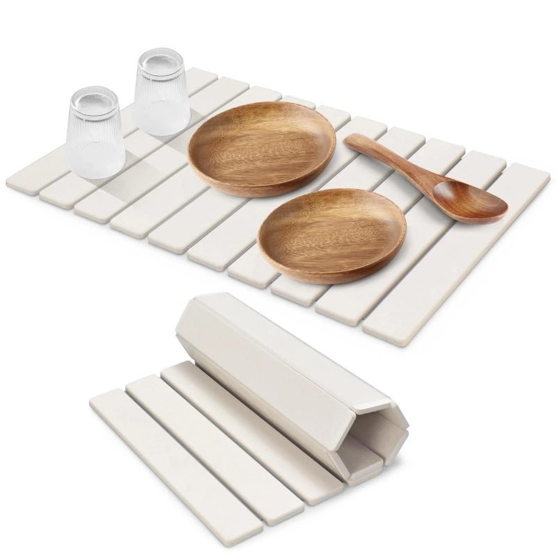 Y&D Foldable Diatomite Bath Mat - Fast Drying, Non-Slip, Eco-Friendly Stone Earth Mat for Kitchen, Bathroom & Shower - Quick Drying & Foldable Design - Image 2