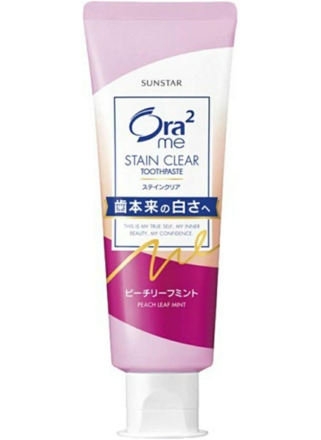 Ora2 Sunstar Stain Clear Whitening Toothpaste 130G Peach Leaf Mint 
