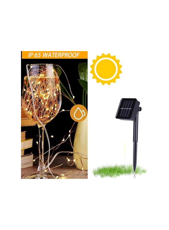 The Bros Solar String Lights - 2Pack Outdoor Waterproof Solar String Lights, 8 Modes, 10m 100LEDs, Solar Powered String Lights for Garden, Patio, Yard and Party  - Image 4