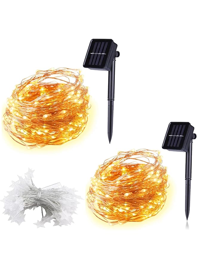 The Bros Solar String Lights - 2Pack Outdoor Waterproof Solar String Lights, 8 Modes, 10m 100LEDs, Solar Powered String Lights for Garden, Patio, Yard and Party  - Image 1