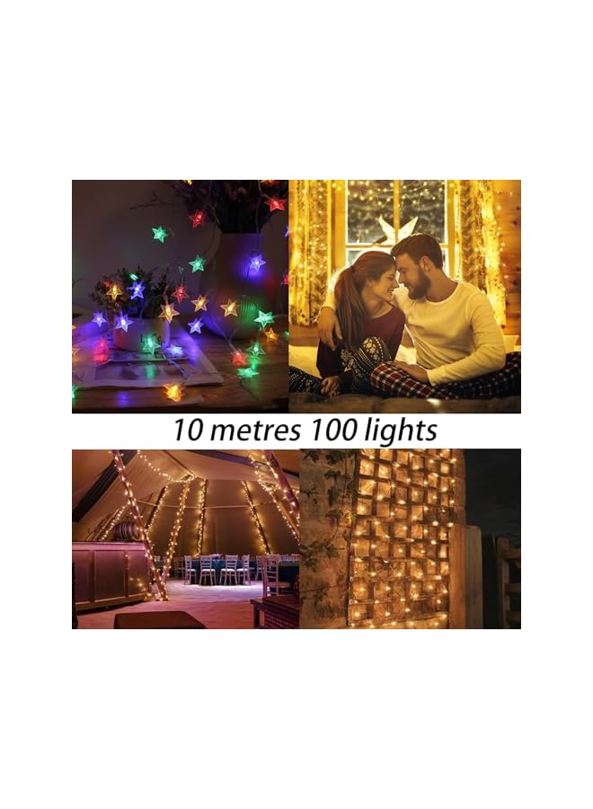The Bros Solar String Lights - 2Pack Outdoor Waterproof Solar String Lights, 8 Modes, 10m 100LEDs, Solar Powered String Lights for Garden, Patio, Yard and Party  - Image 5